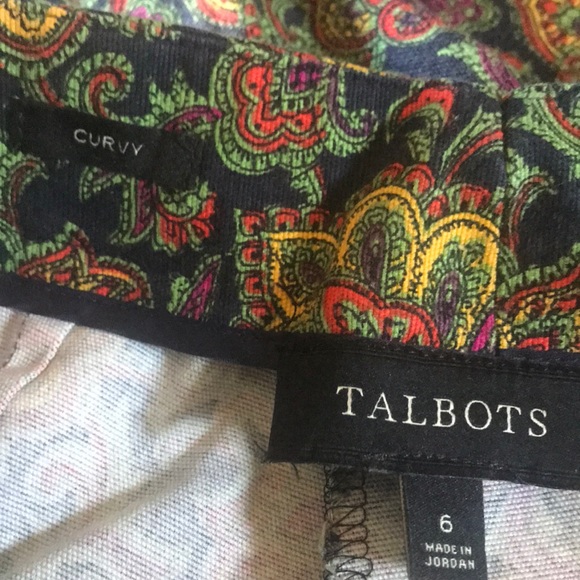 Talbots Curvy Fit Spring Paisley Ankle Pant, sz 6 - Picture 6 of 7